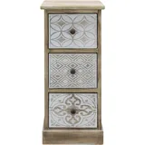 Mobili Rebecca Nachtschrank Rebecca 25 x 63 x 29 cm Beige/Weiß