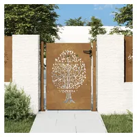vidaXL Gartentor 105x155 cm Cortenstahl Baum-Design