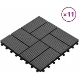 Terrassenfliesen 11 Stück Wpc 30 X 30 Cm 1 Qm Grau Vidaxl