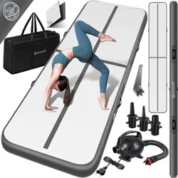 KESSER® Turnmatte Aufblasbar Airtrack 2m/3m/4m/5m/6m Fitness-Matte Gymnastikmatte   inkl. Tragetasche & elektr. Luftpumpe   Yogamatte, Tumbling Matten, Trainingsmatte, Turn- & Fitness
