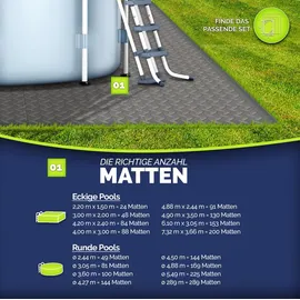 tillvex Pool Bodenschutzmatte Anthrazit 24 Stück