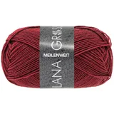 LANA GROSSA MEILENWEIT 50 g UNI 4-fach Sockenwolle mit 80% Schurwolle 210 m, Farbe:1419 - Indischrot