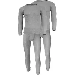 Thermounterwäsche Herren 2er Set | Hemd + Hose | Innenfleece | Grau 3XL