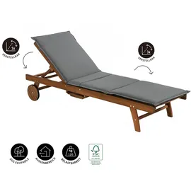 Dehner Ravenna Rollliege 200 x 70 x 89 cm Grau