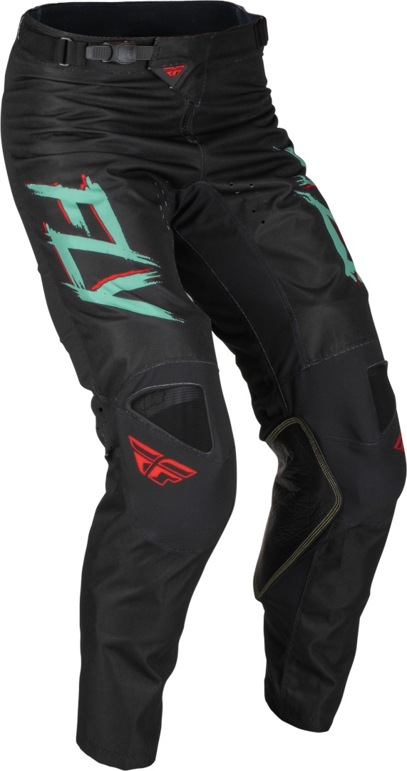 Fly Racing Kinetic S.E. Rave Motorcross broek, zwart-rood-groen, 36