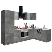 wiho Küchen Winkelküche »Cali«, mit E-Geräten, Stellbreite 280 x 170 cm grau