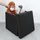 Intirilife Faltbarer Sitzhocker 38x38x38 cm in DIAMANT SCHWARZ - Sitzwürfel mit Stauraum und Deckel aus Stoff in Leinen Optik - Sitzcube Fußablage Aufbewahrungsbox Truhe Sitzbank