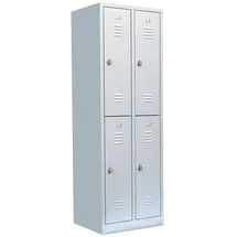 Lüllmann Spind lichtgrau 521220, 4 Schließfächer 60,0 x 50,0 x 195,0 cm