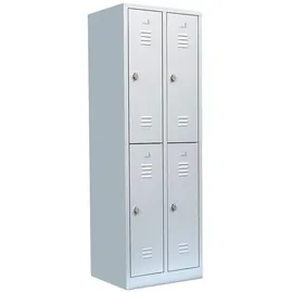Lüllmann Spind lichtgrau 521220, 4 Schließfächer 60,0 x 50,0 x 195,0 cm