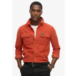 Superdry für Herren. M4010722A Trailsman locker sitzendes Cordhemd orange (M), Lässig, Baumwolle, Langarm