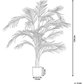 Beliani Kunstpflanze Areca Palm 124 cm Grün