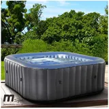 BRAST Whirlpool aufblasbar Tekapo für 4-6 Personen, aufblasbares Aufstellbecken, aufblasbarer Whirlpool, (In-Outdoor Pool 108 Massagedüsen Timer Heizung), Aufblasfunktion per Knopfdruck Bubble Spa Wellness Massage blau eckig | 158 cm x 158 cm x 68 cm