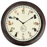 Esschert Design Uhr mit Katzengeräuschen