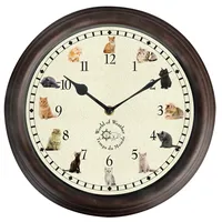 Esschert Design Uhr mit Katzengeräuschen