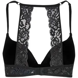 URBAN CLASSICS Ladies Padded Bra with Lace at Back Black, 75B - 75B