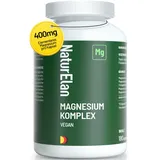 Magnesium Komplex 180 Kapseln - 807mg davon 400mg elementares Magnesium pro KAPSEL, Magnesium Bisglycinat, Citrat, Malat, Taurate, Oxid, Vegan, Magnesium Hochdosiert Kapseln, in Deutschland produziert