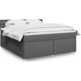 vidaXL Boxspringbett, mit Matratze Dunkelgrau 180x200 cm Stoff