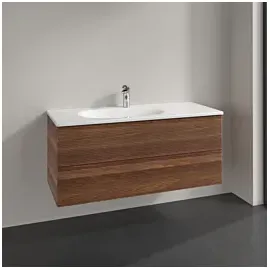 Villeroy & Boch Villeroy und Boch Antao Waschtisch-Unterschrank L06100HM 118,8x50,4x49,3cm, mit Frontstruktur, warm walnut, Mit Beleuchtung