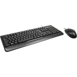 Inter-Tech KB-101DE Tastatur- und Maus-Set schwarz, USB, DE (88884130)