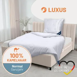 casimum Kamelhaardecke »LUXUS« – 100% Kamelhaar, Größe: 200x220 cm, Ganzjahresecke, Übergangsdecke, Bettdecke Kamelflaumhaar, casimum Weiß,