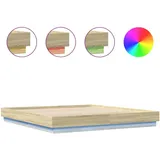 vidaXL Bettgestell mit LED Sonoma-Eiche 180x200 cm