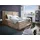 Collection AB Boxspringbett COLLECTION AB "Copenhagen", braun (mittelbraun), B:231cm L:215cm, Holzwerkstoff, Spanplatte, Komplettbetten, Boxspringbett, inklusive Bettkasten, Topper, wahlweise mit LED-Beleuchtung