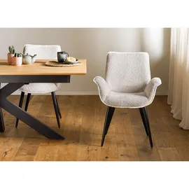 MASSIVMOEBEL24.DE Polsterstuhl Polyester beige/braun