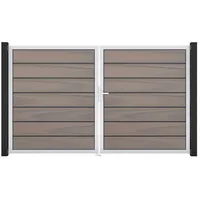 GROJA Gartentor 300 x 180 cm Grau/Aluminium