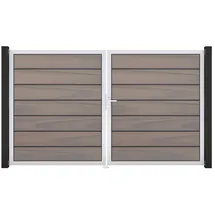 GROJA Gartentor 300 x 180 cm Grau/Aluminium