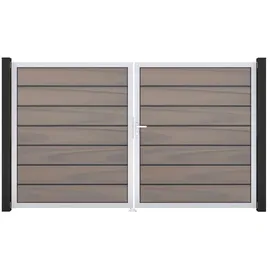 GROJA Gartentor 300 x 180 cm Grau/Aluminium
