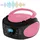 Cyberlux Tragbarer CD-Player CD/CD-R, USB, UKW-Radio, AUX-In, Kopfhöreranschluss, Kinderradio, Boombox, CD-Radio, Stereo, Kompaktanlage, hübsches Rosa