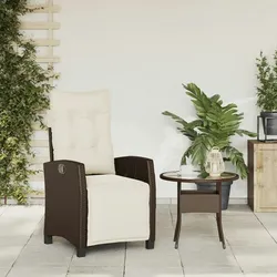 vidaXL Gartensessel mit Fußteil Verstellbar Braun Poly Rattan