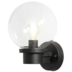 Wandleuchte Nemi matt schwarz, mit klarem Acrylglas