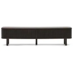 Unterschrank Fernseher Retro Design in Schwarzbraun zwei Schiebetüren