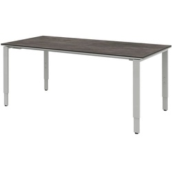 röhr Schreibtisch mit Rechteckplatte »Objekt Plus« - ohne Aufbau grau, 180x82x80 cm