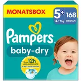 Pampers Pampers® Windeln baby-dryTM Monatsbox Größe Gr.5 (12-17 kg) für Babys und Kleinkinder (4-18 Monate), 168 St.