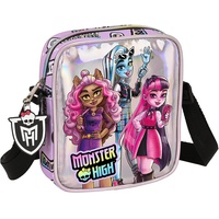SAFTA Monster High Kleine Umhängetasche, Kindertasche, ideal für Kinder von 5 bis 14 Jahren, bequem und vielseitig, Qualität und Strapazierfähigkeit, 16 x 4 x 18 cm, Lila, Lila, Estándar, Casual