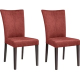 Home Affaire 4-Fußstuhl Aspen (Set), 2 St., Samtvelours, Beine aus massiver Buche, wengefarben lackiert, rot