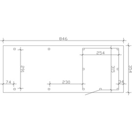 SKANHOLZ Emsland mit Abstellraum 3,15 x 7,38 m weiß inkl. EPDM-Folie