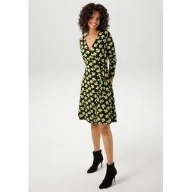 Aniston CASUAL Wickelkleid Geblümt Grün/Schwarz/Yellow 36