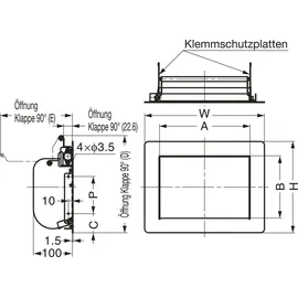 LAMP Einwurfklappe gedämpft eckig 218 x 164 mm