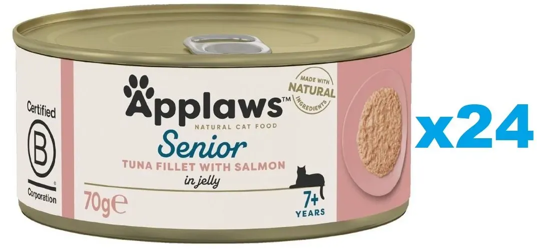 APPLAWS Cat Senior Thunfisch mit Lachs in Gelee für Senioren 24x 70g