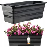 Kadax Blumenkasten aus Kunststoff, Anthrazit, 40 cm - KADAX