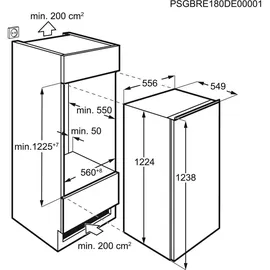 AEG SKE612F1AF Einbaukühlschrank (203 l, 1224 mm hoch)