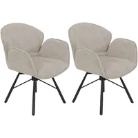 Hela 4-Fußstuhl BRISTOL Mikrofaser beige 2er Set