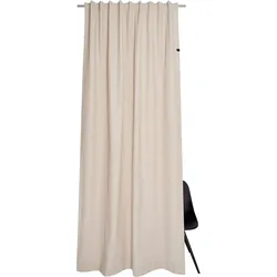 SCHÖNER WOHNEN-Kollektion Vorhang »Solo«, (1 St.), mit Lederapplikation SCHÖNER WOHNEN-KOLLEKTION natur 250 cm