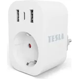 Tesla Smart Plug, 3680W, 1x USB-C/2x USB-A, Typ F, Smart-Steckdose (TSL-SPL-SP300-3USB)