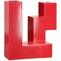 Gilde Kerzenleuchter-Vase Patras Keramik Rot