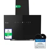 KKT KOLBE Dunstabzugshaube 60cm | Umluft Abluft | 782cbm/h | Wandhauben Kopffrei | Schwarz | Glas | Gestensteuerung | SensorTouch Bedienung | LED-B... - Schwarz