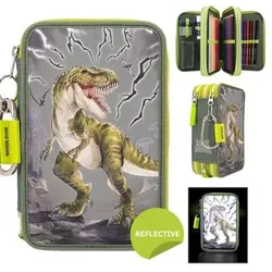 DEPESCHE 11758 Dino World 3-Fach Federtasche REFLECTOR